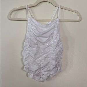 NWOT Free People white soft ruched tank top